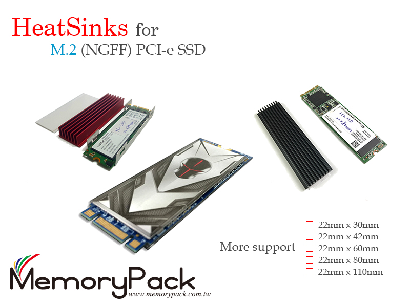 SSD heat sinks heatsink spreader memorypack